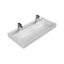   CeraStyle SHARP - porcelán mosdókagyló - DUPLA csaplyukas - 100 x 48 cm