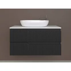   Piramida EURIDIKA fali fürdőszobabútor - mosdópult mosdó nélkül -2 fiókos - PINO FEKETE - 100 x 48 x 53 cm