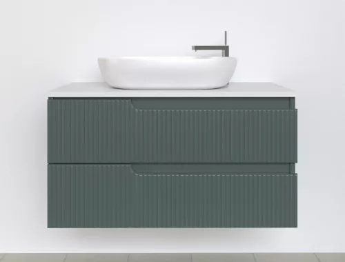 Piramida EURIDIKA fali fürdőszobabútor - mosdópult mosdó nélkül -2 fiókos - PINO ZÖLD - 100 x 48 x 53 cm