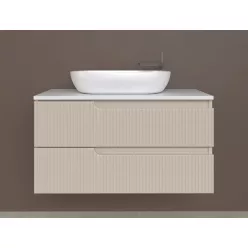   Piramida EURIDIKA fali fürdőszobabútor - mosdópult mosdó nélkül -2 fiókos - PINO BÉZS - 100 x 48 x 53 cm