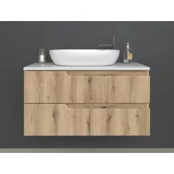   Piramida EURIDIKA fali fürdőszobabútor - mosdópult mosdó nélkül -2 fiókos - PINO TÖLGY - 100 x 48 x 53 cm