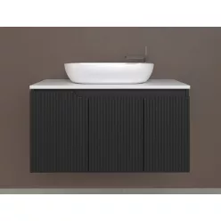   Piramida EURIDIKA fali fürdőszobabútor - mosdópult mosdó nélkül -3 ajtós - PINO FEKETE - 100 x 48 x 53 cm