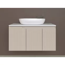   Piramida EURIDIKA fali fürdőszobabútor - mosdópult mosdó nélkül -3 ajtós - PINO BÉZS - 100 x 48 x 53 cm