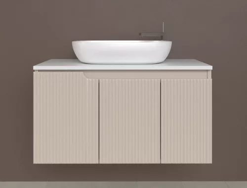 Piramida EURIDIKA fali fürdőszobabútor - mosdópult mosdó nélkül -3 ajtós - PINO BÉZS - 100 x 48 x 53 cm