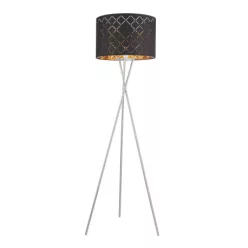   Globo 15229S1 Állólámpa textil, fekete-arany, kábel 1,8 m, Schalter, ø: 620, H:1580, exkl. 1xE27 60W 230V