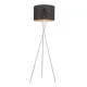 Globo 15229S1 Állólámpa textil, fekete-arany, kábel 1,8 m, Schalter, ø: 620, H:1580, exkl. 1xE27 60W 230V