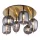 Globo 15345-6DMM Mennyezeti lámpa fém matt réz alaplap, 3 különböző formájú füstszínű búrával. , ø: 650mm, M: 380mm,. 6x E14 40W, fényforrás nélkül szállítva szállítva, 230V