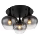 Globo 15548-3D Mennyezeti lámpa fém matt fekete, füstszínű üveg, ø: 450mm, M:255mm, nem tartozék: 3x E27 40W 230V