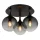 Globo 15885-3D Mennyezeti lámpa fém fekete matt, füstszínű üveggömbök, ø: 460mm, M: 327mm, 3x E27 LED 10W 230V izzók nélkül