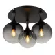 Globo 15885-3D Mennyezeti lámpa fém fekete matt, füstszínű üveggömbök, ø: 460mm, M: 327mm, 3x E27 LED 10W 230V izzók nélkül