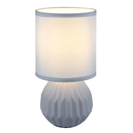 Globo 21730B Asztali lámpa, kerámia kék, textil kék, kábel PVC fehér, billenőkapcsoló a kábelen, ø: 120mm, M: 230mm, kábel hossza 1300mm, 1x E14 40W 230V izzó nélkül
