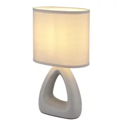   Globo 21731G Asztali lámpa, kerámia szürke, textil szürke, kábel PVC fehér, billenőkapcsoló a kábelen, HxSzxM: 170x100x300mm, kábel hossza 1300mm, 1x E14 40W 230V izzó nélkül