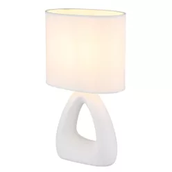   Globo 21731W Asztali lámpa, kerámia fehér, textil fehér, kábel PVC fehér, billenőkapcsoló a kábelen, HxSzxM: 170x100x300mm, kábel hossza 1300mm, 1x E14 40W 230V izzó nélkül