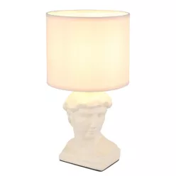   Globo 21732CU Asztali lámpa, kerámia bézs színű, textil bézs színű, kábel PVC fehér, billenőkapcsoló a kábelen, ø: 175mm, M: 330mm, kábel hossza 1300mm, 1x E14 40W 230V izzó nélkül