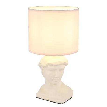 Globo 21732CU Asztali lámpa, kerámia bézs színű, textil bézs színű, kábel PVC fehér, billenőkapcsoló a kábelen, ø: 175mm, M: 330mm, kábel hossza 1300mm, 1x E14 40W 230V izzó nélkül