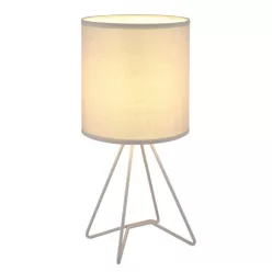   Globo 21734G Asztali lámpa, fém szürke, textil szürke, kábel PVC fehér, billenőkapcsoló a kábelen, ø: 160mm, M: 345mm, kábelhossz 1300mm, 1x E14 40W 230V izzó nélkül