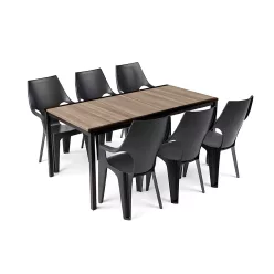 Parker Large 6+1 kerti bútor garnitúra szett kőris-grafit