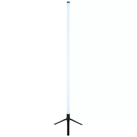Globo 28062 Állólámpa, műanyag fekete/fehér, kábel PVC fekete, dimmelhető, RGB színek rögzíthetőek, RGB szivárvány effekt, app, adapter nélkül, USB-A 2.0 - USB-C, távirányítóval, elem 1x CR2032, ø: 370mm, M: 1130mm, kábel hossza 1500mm, tartozék:RGB LED 7