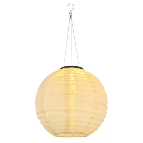 Globo 339700S Solar függőlámpa műanyag homokszínű matt, rozsdamentes acél, műanyag homokszínű, kábel PVC fehér, csúszókapcsoló, IP44, ø: 300mm, M: 550mm, tartozék: LED 0.5W 3V, 2700K