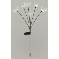   Globo 36091 Solar lámpa, rozsdamentes acél, matt fekete műanyag, átlátszó műanyag, tolókapcsoló, RGB színváltás, AA 300mAh 1.2V elemmel, IP44, M: 700 mm, tartozék: 6x RGB LED 0.1W 1.2V