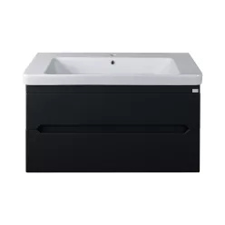   TMP SHARP 105 - FEKETE - fali fürdőszobabútor- Sanovit LUXURY 11105 mosdóval - 105 x 46 cm