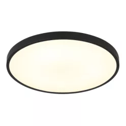   Globo 41566-15S Mennyezeti lámpa, matt fekete műanyag, fehér műanyag, felfelé is világít "háttérvilágítás", ø: 230mm, M: 35.5mm, tartozék: LED 15W 230V, 1300lm forrás, 650lm kimenet, 4000K