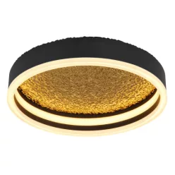   Globo 48460-24 Mennyezeti lámpa alumínium fekete matt, fém arany színű, akril fehér, ø: 300mm, M: 90mm, LED 24W 230V, 3120lm bemenet, 1440lm kimenet, 3000K