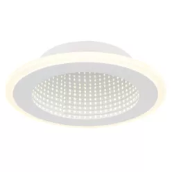   Globo 48919-12R Mennyezeti lámpa fém fehér matt, műanyag tükrös 3D hatás, akril opál, ø: 225mm, M: 40mm, LED 12W 230V, 1500lm forrás, 750lm kimenet, 4000K