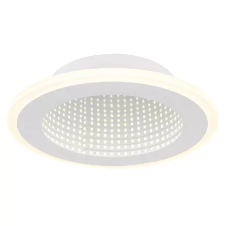 Globo 48919-12R Mennyezeti lámpa fém fehér matt, műanyag tükrös 3D hatás, akril opál, ø: 225mm, M: 40mm, LED 12W 230V, 1500lm forrás, 750lm kimenet, 4000K