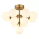 Globo 56143-13GD Mennyezeti lámpa fém aranyszínű matt, fehér színű üveg gömbökkel, ø: 560mm, M: 430mm, 13x G9 LED 5W 230V izzók nélkül