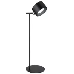  Globo 58436B Újratölthető asztali lámpa fém fekete matt,érintés be/ki, dimmer, színek fixálhatók,memória funkció, USB, adapter nélkül, rögzítés:Mágnessel:1. zseblámpaként, 2.asztali lámpaként, 3.klipszel, 4.falra HxSzxM: 130x120x350mm, 120lm kimenet, CCT 