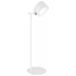   Globo 58436W Újratölthető asztali lámpa fém matt fehér,érintés be/ki, dimmer,színek rögzíthetők, memória funkció, USB, adapter nélkül, rögzítés:Mágnessel:1. zseblámpaként, 2.asztali lámpaként, 3.klipszel, 4.falra HxSzxM: 130x120x350mm, 120lm kimenet, CCT 