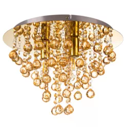   Globo 63040345X Mennyezeti lámpa, fém arany színű, ø: 380mm, M: 260mm, 3x E14, max. 6W LED 230V izzók nélkül