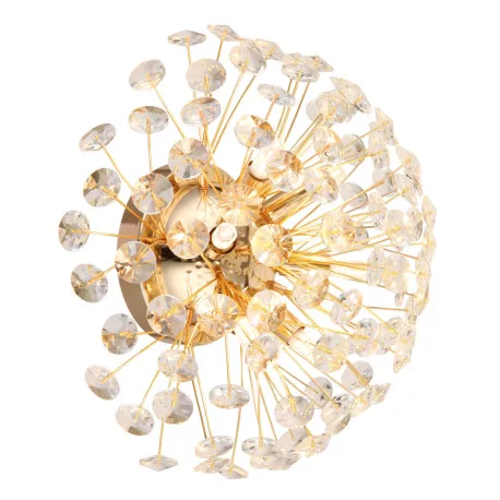 Globo 64135W Fali lámpa, fém arany színű, átlátszó K9 kristályok, ø: 400mm, Mélység: 225mm, izzókkal/10676/: 6x G9 LED 3.5W 230V, 350lm forrás, 350lm kimenet, 3000K