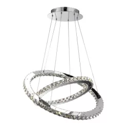   Globo 67032-60 Függeszték,króm,K9 kristály ø: 640 és 480 mm, H:1800mm, tartozék: 1xLED 56W ,4400lm, 4000K