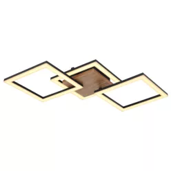   Globo 67280-30 Mennyezeti lámpa fém fekete matt, fa sötétbarna, műanyag fehér, HxSzxM.: 660x310x75mm, LED-del 30W 230V, 3400lm bemenet, 2200lm kimenet, 3000K