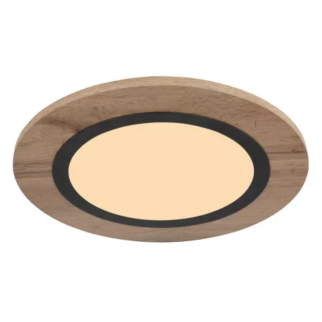 Globo 67292D3 Mennyezeti lámpa fém fekete matt, MDF fa sötét, műanyag fehér, ø: 400mm, M:45mm, LED 15W 230V, 1700lm forrás, 800lm kimenet, 3000K