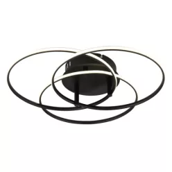   Globo 67355-40 Mennyezeti lámpa, fém fekete matt, alumínium fekete matt, műanyag fehér, forgatható, ø: 456mm, M: 94mm, tartozék: LED 40W 230V, 4680lm forrás, 2920lm kimenet, 4000K