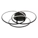 Globo 67355-40 Mennyezeti lámpa, fém fekete matt, alumínium fekete matt, műanyag fehér, forgatható, ø: 456mm, M: 94mm, tartozék: LED 40W 230V, 4680lm forrás, 2920lm kimenet, 4000K