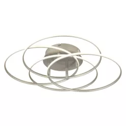   Globo 67355-55N Mennyezeti lámpa, fém nikkel matt, alumínium nikkel matt, műanyag fehér, forgatható, ø: 515mm, M: 114mm, tartozék: LED 55W 230V, 6650lm forrás, 4650lm kimenet, 4000K