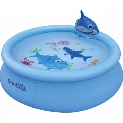   Shark 3D felfújható pancsolómedence spriccelővel 190 x 47 cm