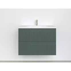   Piramida EURIDIKA fali fürdőszobabútor - műmárvány mosdóval -2 fiókos - PINO ZÖLD - 75 x 48 x 53 cm