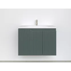   Piramida EURIDIKA fali fürdőszobabútor - műmárvány mosdóval -2 ajtós - PINO ZÖLD - 75 x 48 x 53 cm