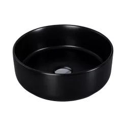   Eros SIMPLE 8 - PULTRA ültethető - Top Counter - porcelán mosdó - MATT FEKETE - 36 x 36 x 13 cm