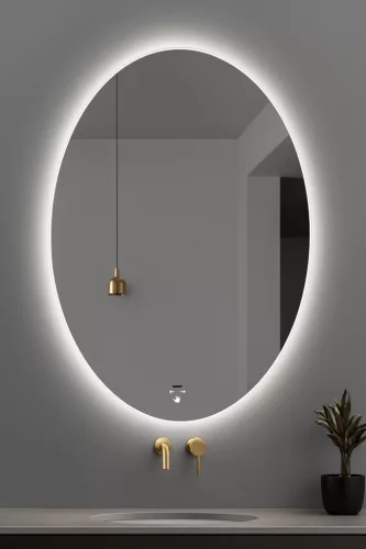 Viva AURA PINO 60 fürdőszoba tükör - érintésmentes - AMBIENT LED - ELIPSZIS -ÁLLÓ - 60x80 cm