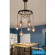 UNIVERSO Kender kötél csillár 6xE27 IP20 D750x900mm fekete