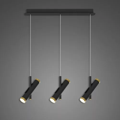 függesztett lámpa fekete színű vázzal és fém testtel beltéri használatra altavola_design-la062-cl3-black - moretti.hu