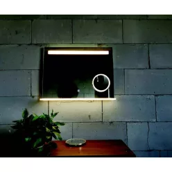   AREZZO design LED okos tükör világító polc + kozmetikai tükör 100x80cm