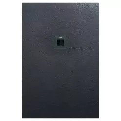   AREZZO design SOLIDSoft zuhanytálca 120x90 cm, ANTRACIT, színazonos lefolyóval (2 doboz)