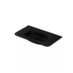   AREZZO design SIERRA 80 cm-es beépíthető solid surface mosdó, fekete